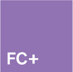Purple Square with FC+ written in white